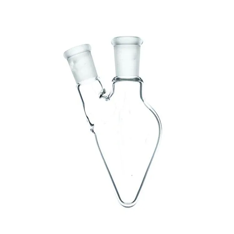 Φιάλη σε σχήμα αχλαδιού από βοριοπυριτικό γυαλί, με δύο λαιμούς